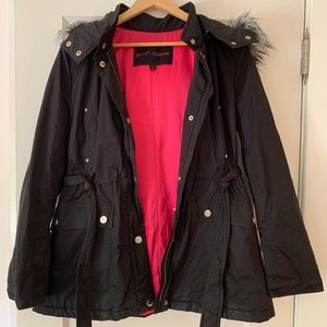 Betsey Johnson Faux Fur Hooded Jacket